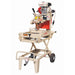 EDCO 14-inch masonry saw with a sturdy metal frame and blade, ideal for cutting concrete, brick, and masonry materials.