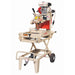 EDCO 14-inch masonry saw with metal frame and cutting blade, designed for precise stone and brick cutting.