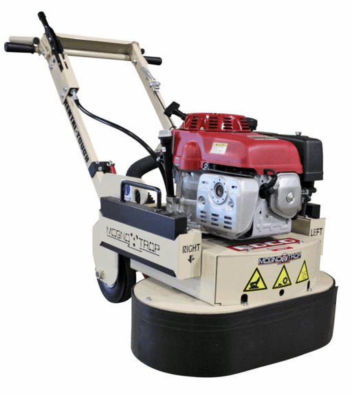 EDCO Magna-Trap® dual-disc gasoline floor grinder with heavy-duty metal grinding plates and control handles for industrial floor prep.