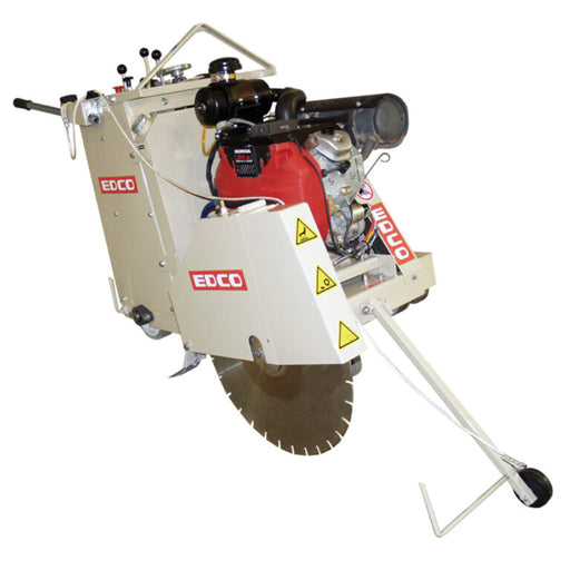 EDCO 24-inch self-propelled concrete and asphalt saw with sturdy frame and cutting blade, ideal for construction projects.