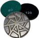Diamond Products 3-inch metal transition grinding pucks, core prep accessories for smoothing and finishing surfaces.