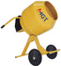 MGT Wheelbarrow Concrete Mixer with metal drum and handles for mixing concrete, ideal for construction and yard projects.