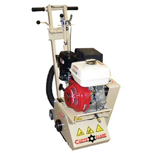 EDCO 8-inch Walk-Behind Crete-Planer® cutting through concrete surface, showcasing its compact design and durable motor.