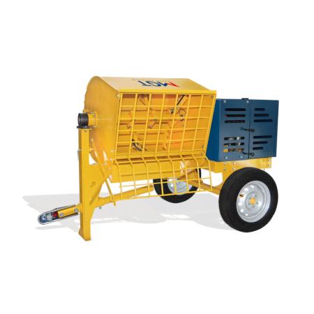 MGT mortar mixer with a sturdy metal drum and mixing paddles for efficient construction material blending.