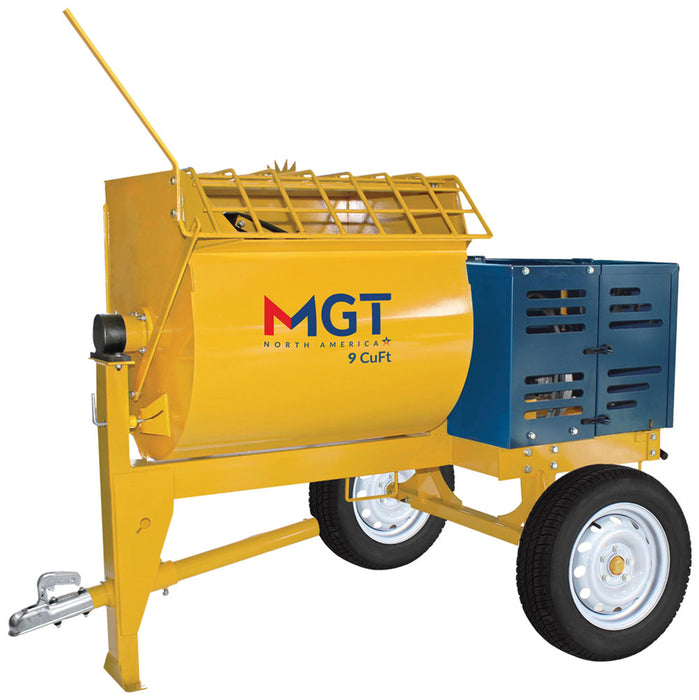 MGT mortar mixer with stainless steel drum and mixing paddle, designed for efficient construction and mortar mixing.