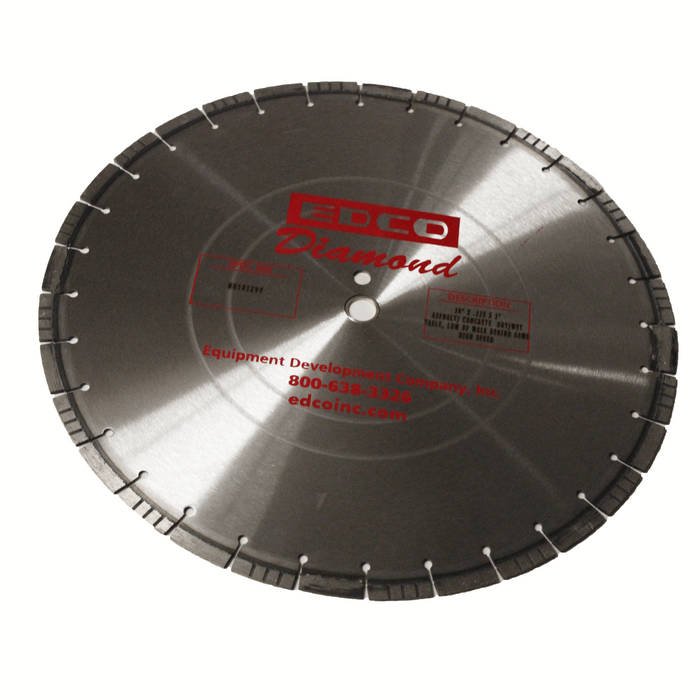 EDCO 18-inch universal diamond blade for concrete and asphalt cutting, designed for saw tooling and accessories.