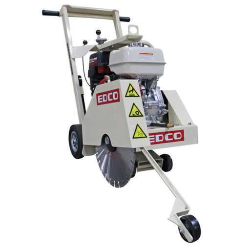 EDCO KL-18 18-inch walk-behind downcut concrete and asphalt saw with blade guard and sturdy frame.