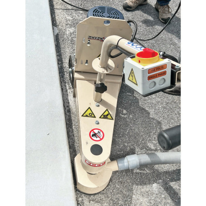 EDCO Magna-Trap 7-inch turbo grinder with diamond blade for surface grinding and edge work, showing the tool's durable design.