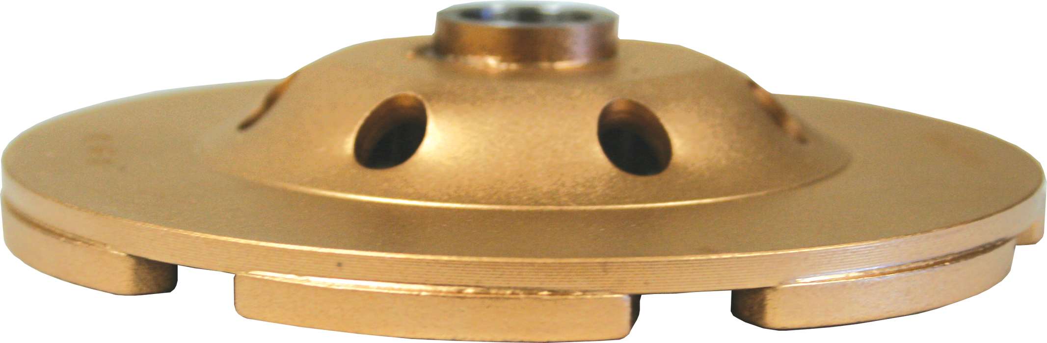 Side view of a Diamond Products Standard Gold Low Profile Cup Grinder with a central hub for core prep accessories.