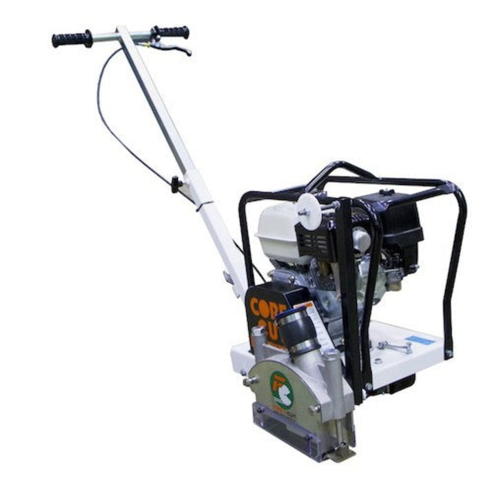 Diamond Products CC150XL-EE early entry walk behind saw with diamond blade for cutting concrete and masonry surfaces.