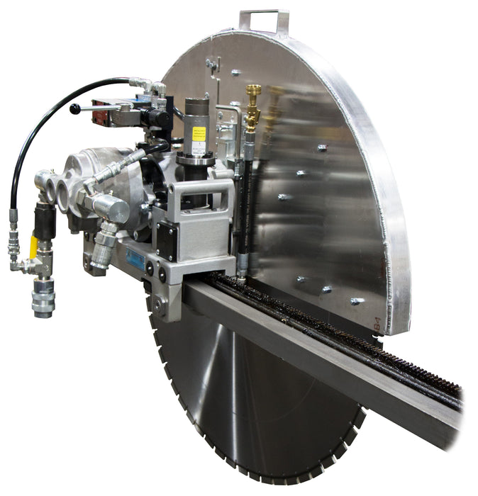 Diamond Products CC1600 wall saw with a sturdy metal frame and cutting blade, ideal for precision masonry and concrete cutting.