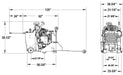 Blueprint of Diamond Products CC6561GK gas-powered walk behind saw showing blade and handle details.
