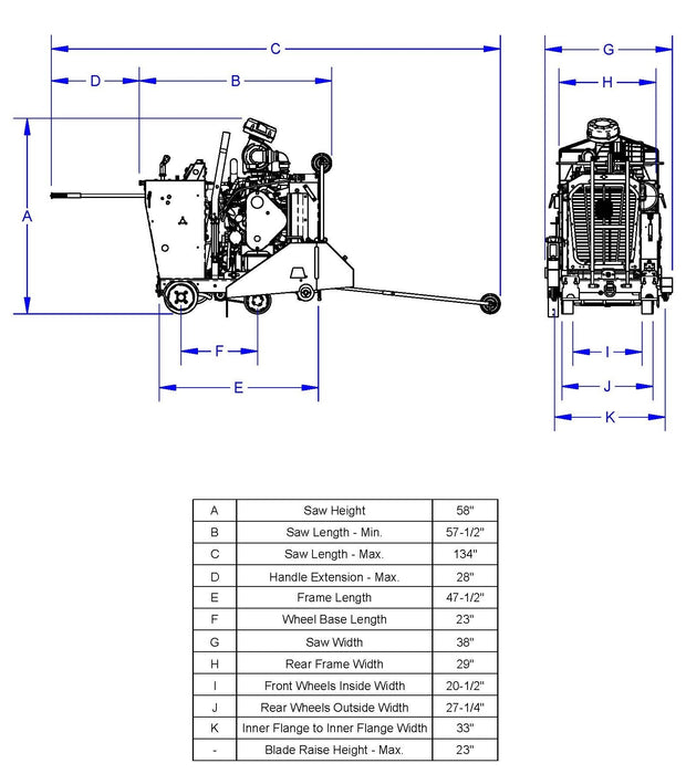 Diamond Products CC6774DCV Walk Behind Saw
