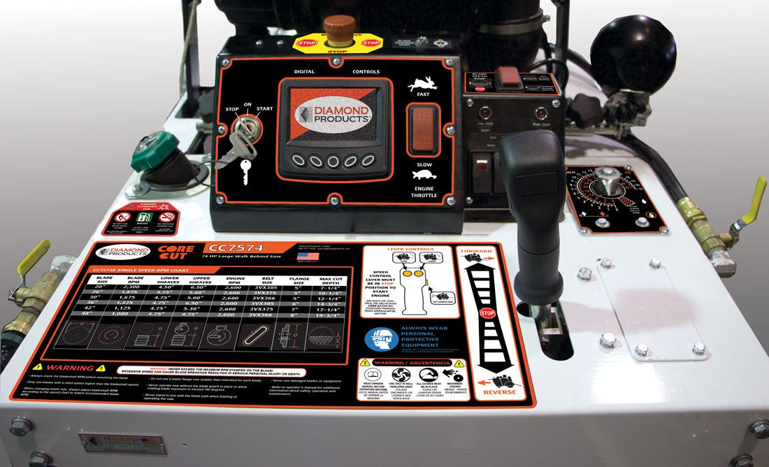 Diamond Products CC7574DKV In-Line Walk-Behind Saw