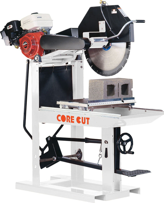 Diamond Products CC800M masonry saw with a white frame and cutting blade, designed for cutting concrete and masonry materials.