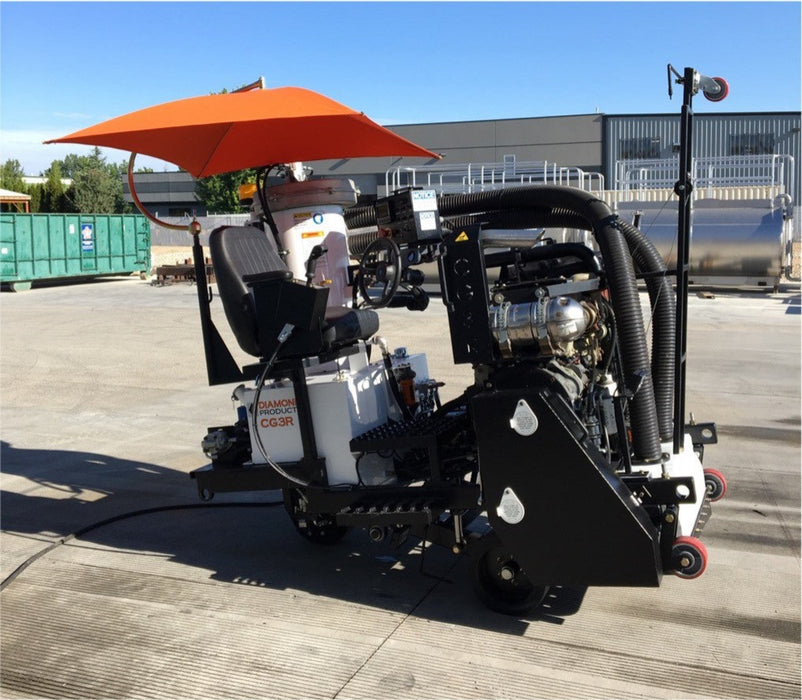 Diamond Products CG3R pavement groover used for grinding and grooving concrete surfaces with a durable metal blade.