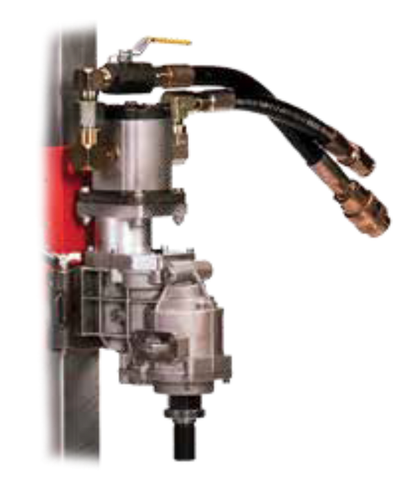 Diamond Products CORE BORE 4-Speed Hydraulic Drill Motor showing a compact mounted hydraulic motor with control settings.