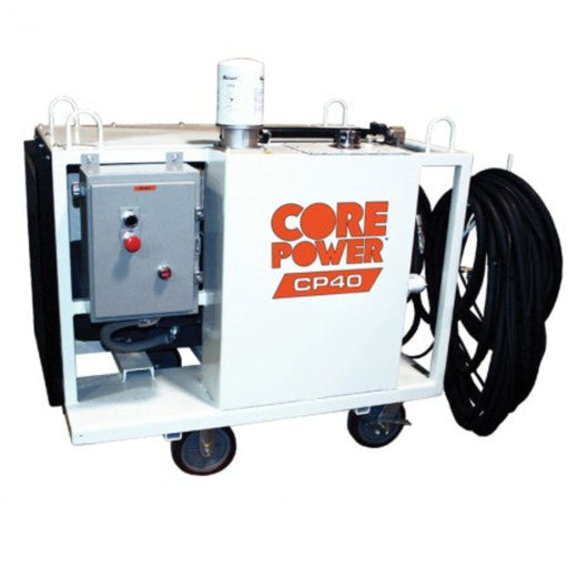 Diamond Products CP40EXL electric power unit with wheeled frame and hydraulic hose reel