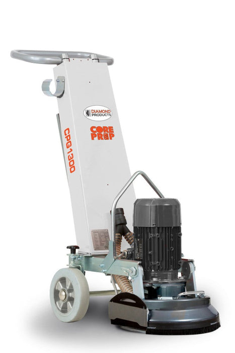 Diamond Products CPG1300 core prep grinder and polisher with sturdy handle and grinding disc for industrial surface preparation.