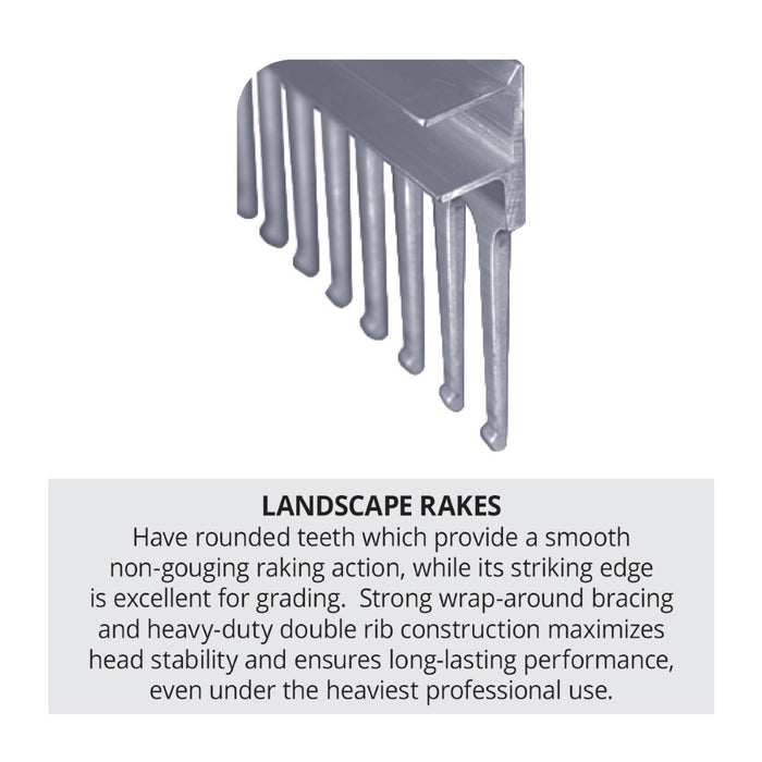 Seymour Midwest 36" Landscape Rake, 66" Blue Aluminum Handle