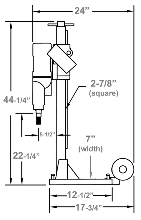 Blueprint of Diamond Products M-1 Complete Core Rig showing detailed layout and components for core drilling applications.