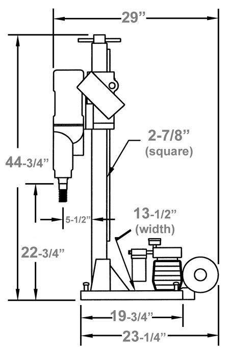 Blueprint of Diamond Products M-2 Heavy Duty Core Rig showing detailed technical design and components.