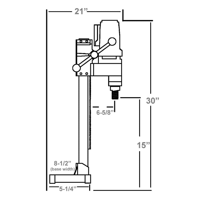 Blueprint of the Diamond Products M1AA Portable Core Rig, showcasing detailed technical drawings and components.