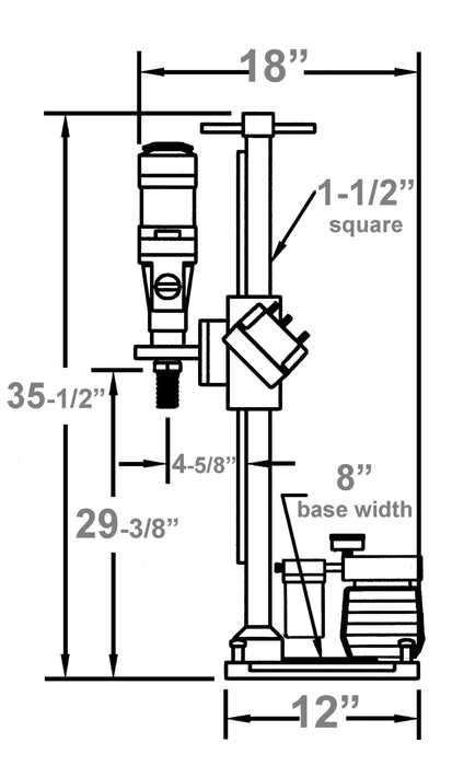 Diamond Products M-3 lightweight core rig for stair drilling, shown with blueprints and rig components.