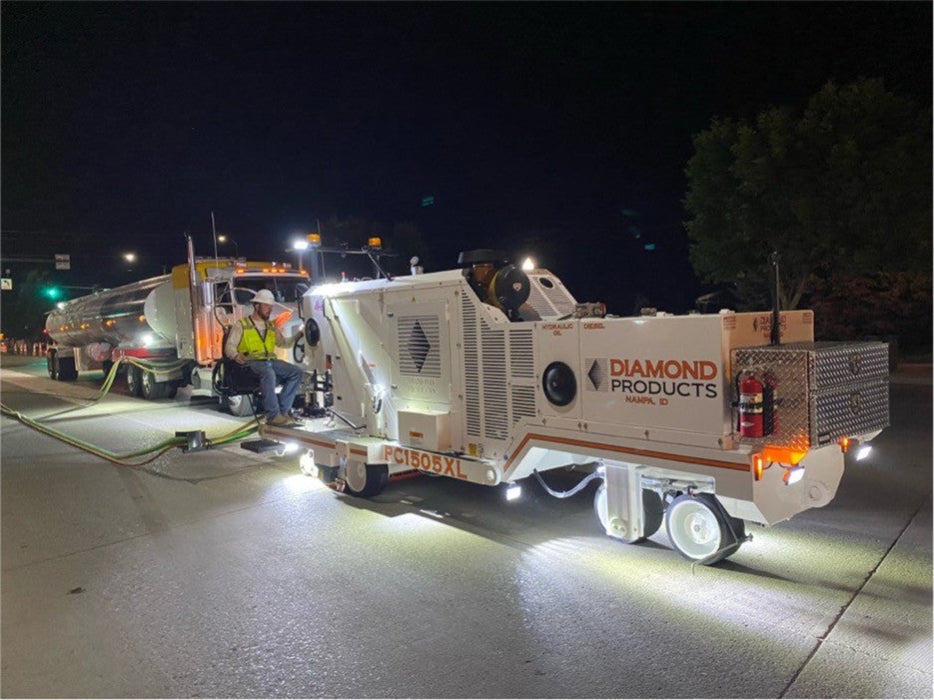 Diamond Products PC1505XL pavement grinder and groover with diamond grinding disc and heavy-duty construction for asphalt and concrete surfaces.