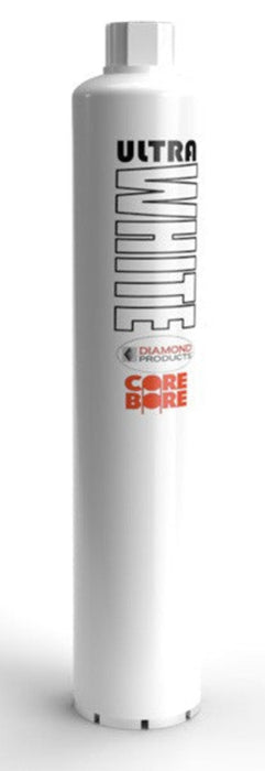 Diamond Products Ultra White Turbo Coring Bit for concrete drilling, featuring a durable, high-performance diamond blade.